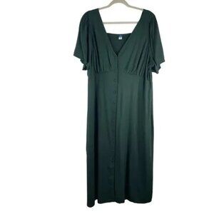 Old Navy Forest Green House Dress – Women's Size XXL – Retro Pin-Up Style